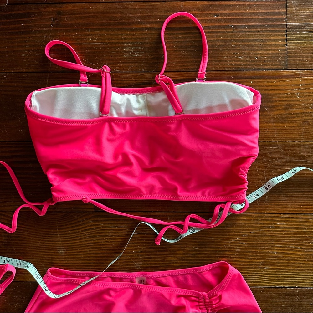 SHEIN Pink Bikini Set with Bandeau Top and Skirt - Picture 5 of 6